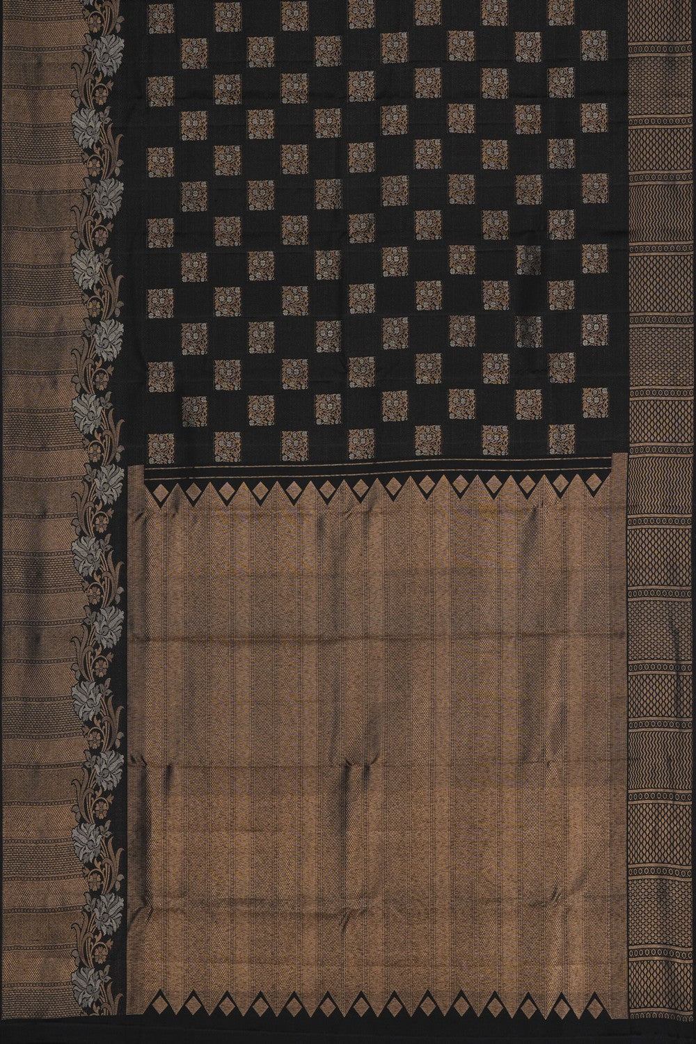 Image of Kanchi Silk Brocade Black Saree
