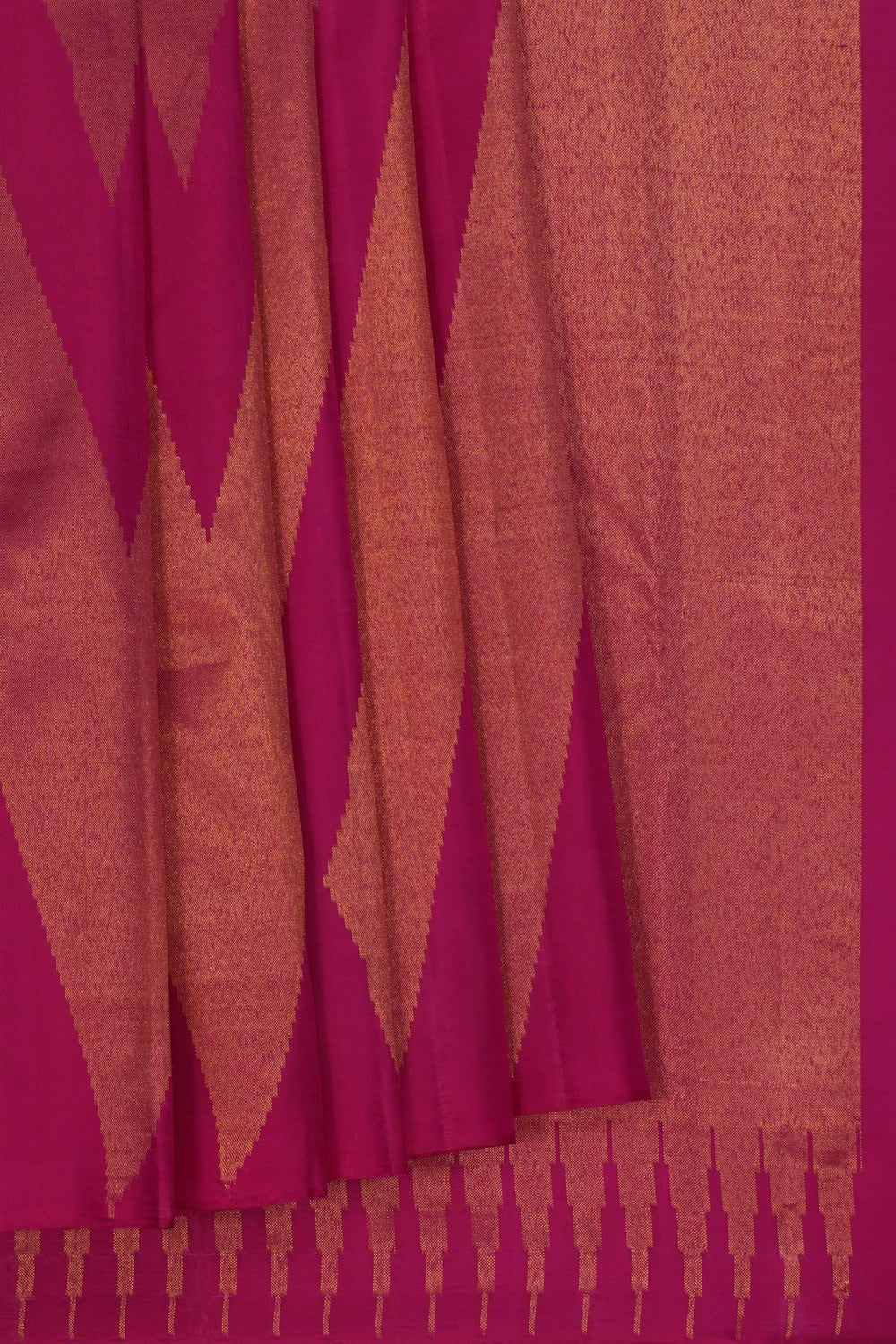 Image of Kanchi Silk Orange-Pink Saree