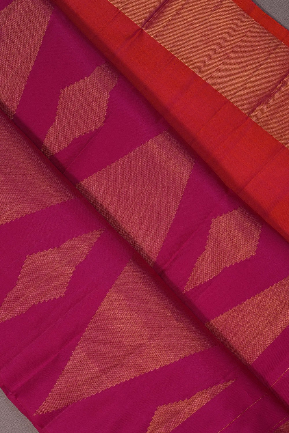 Image of Kanchi Silk Orange-Pink Saree