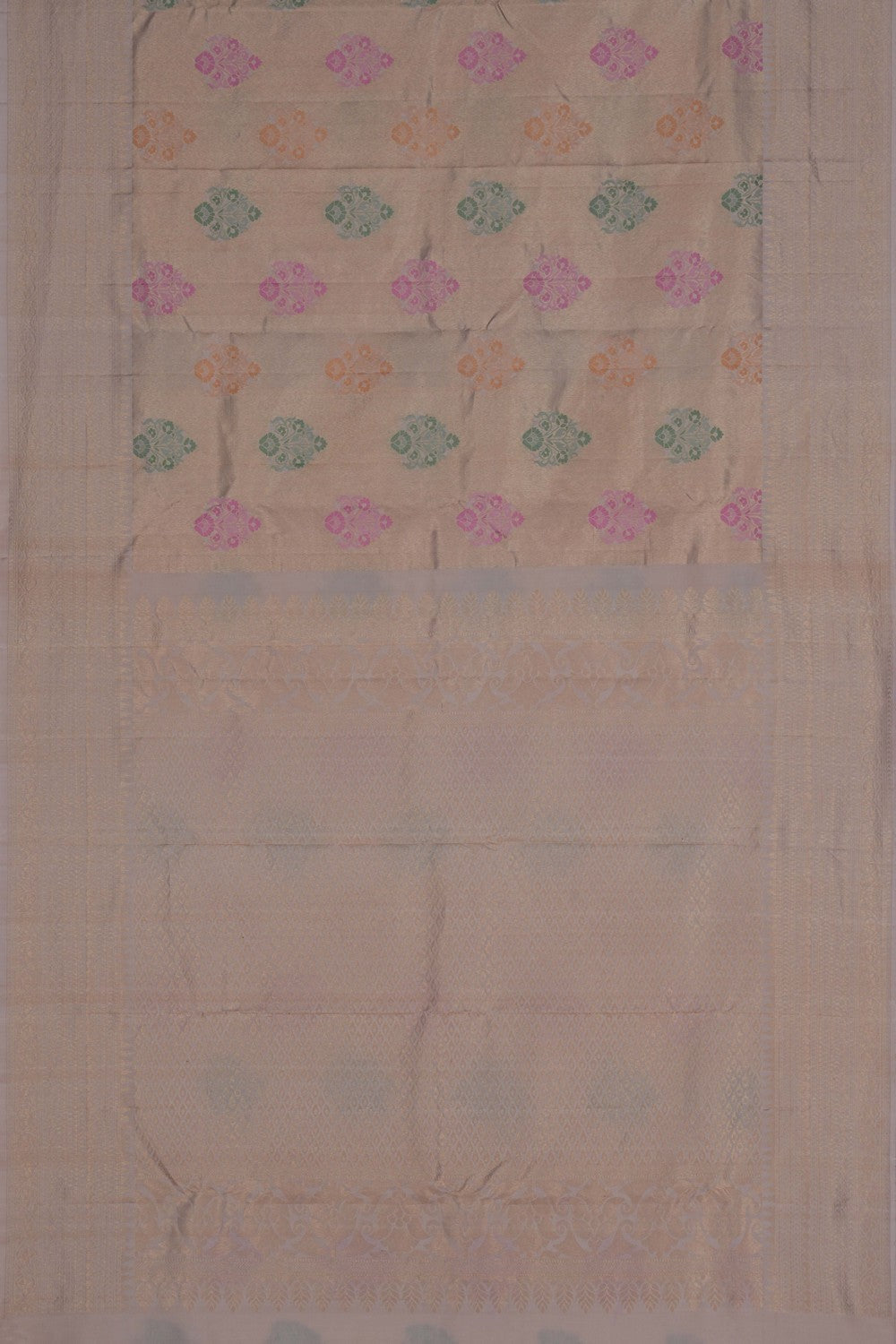 Image of Kanchi Silk Brocade Off-White Saree