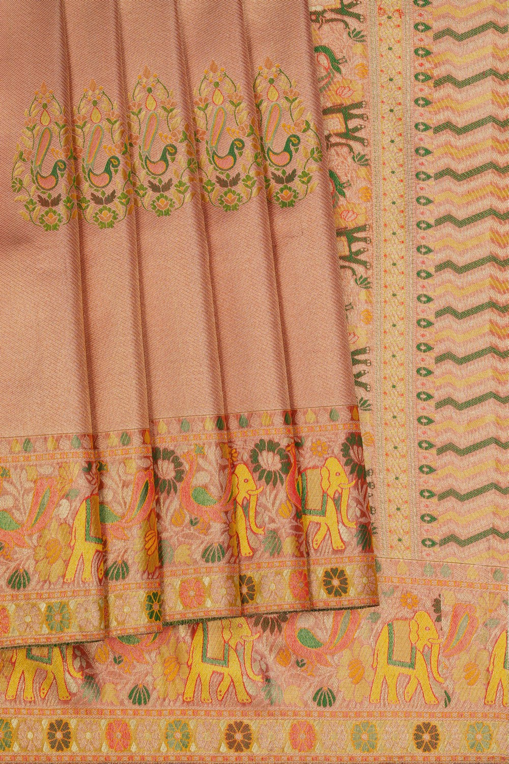 Image of Kanchi Silk Brocade Gold Saree