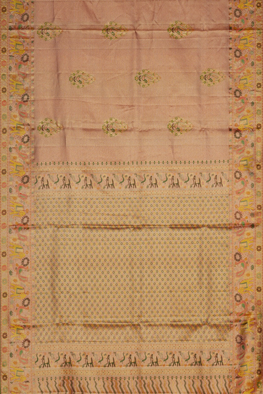 Image of Kanchi Silk Brocade Gold Saree