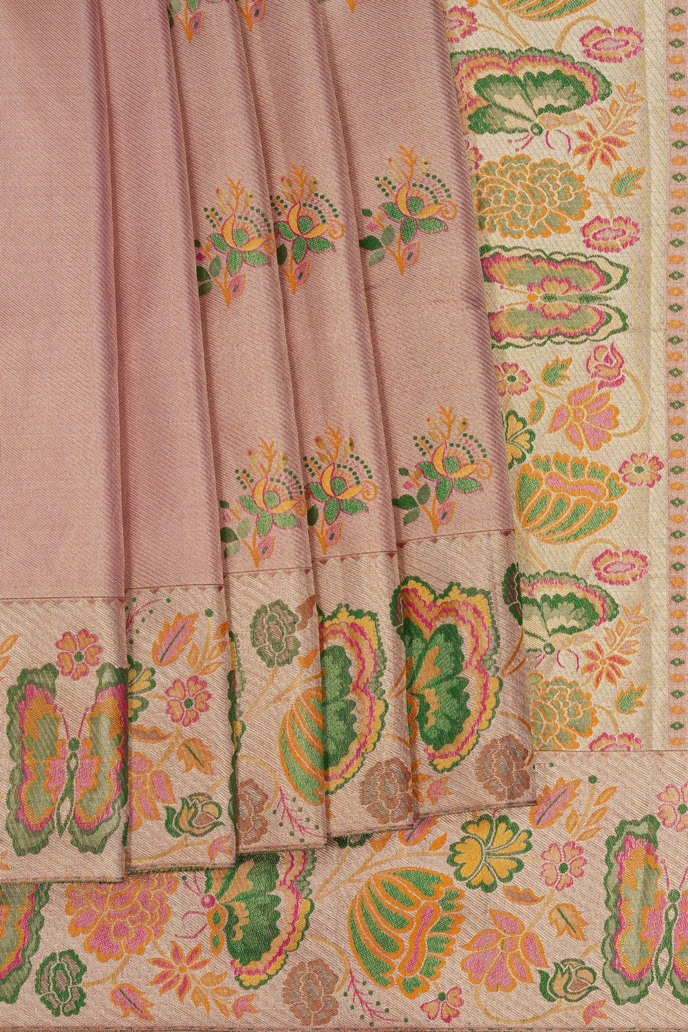 Image of Kanchi Silk Brocade Gold Saree