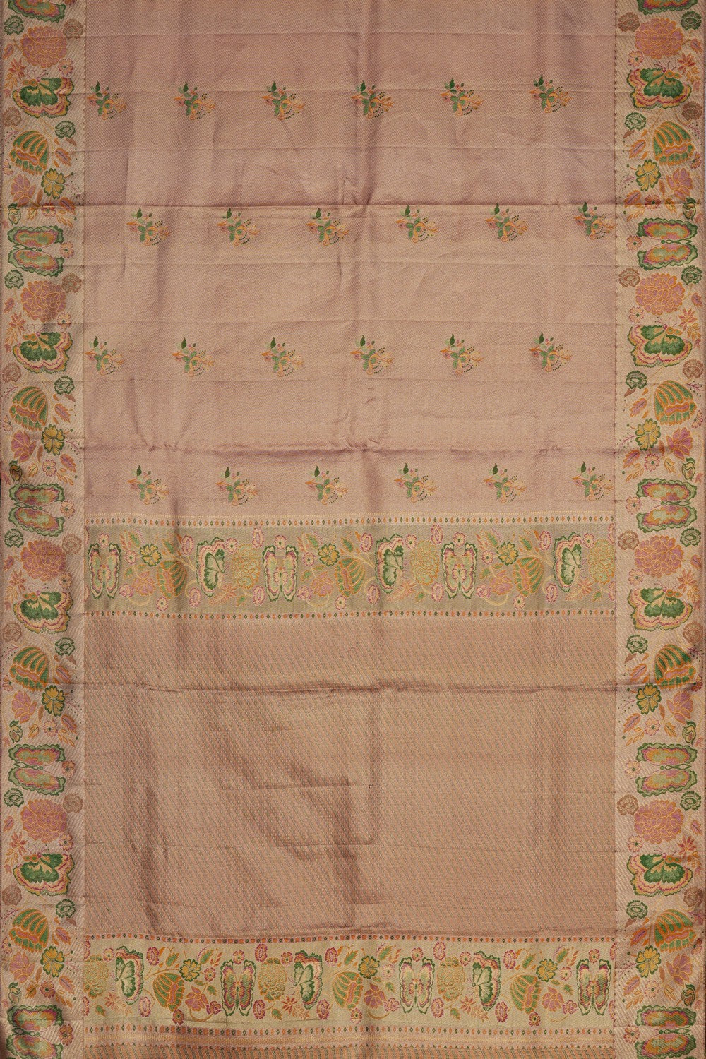 Image of Kanchi Silk Brocade Gold Saree