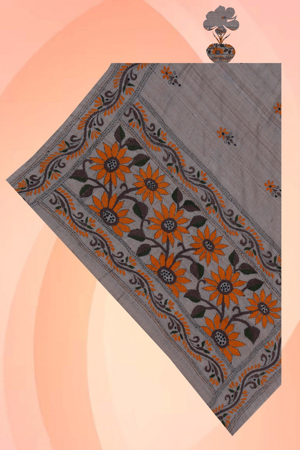 Image of Tussar Silk Beige Dupatta