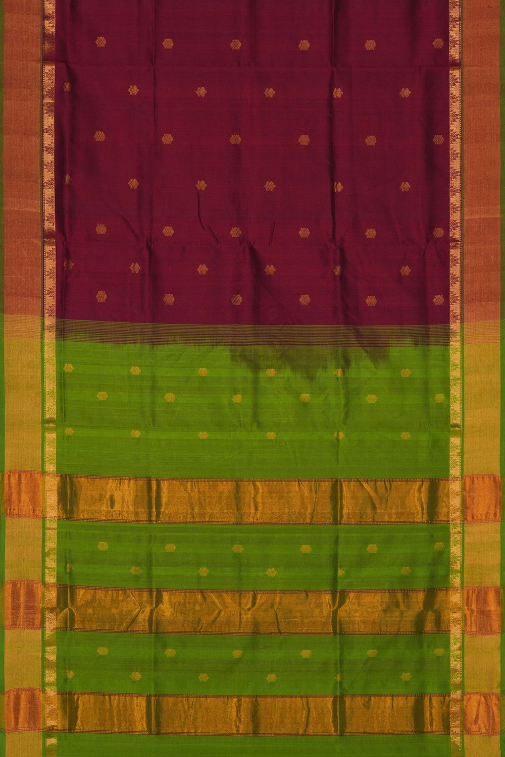 Image of South Cotton Silk Maroon Saree