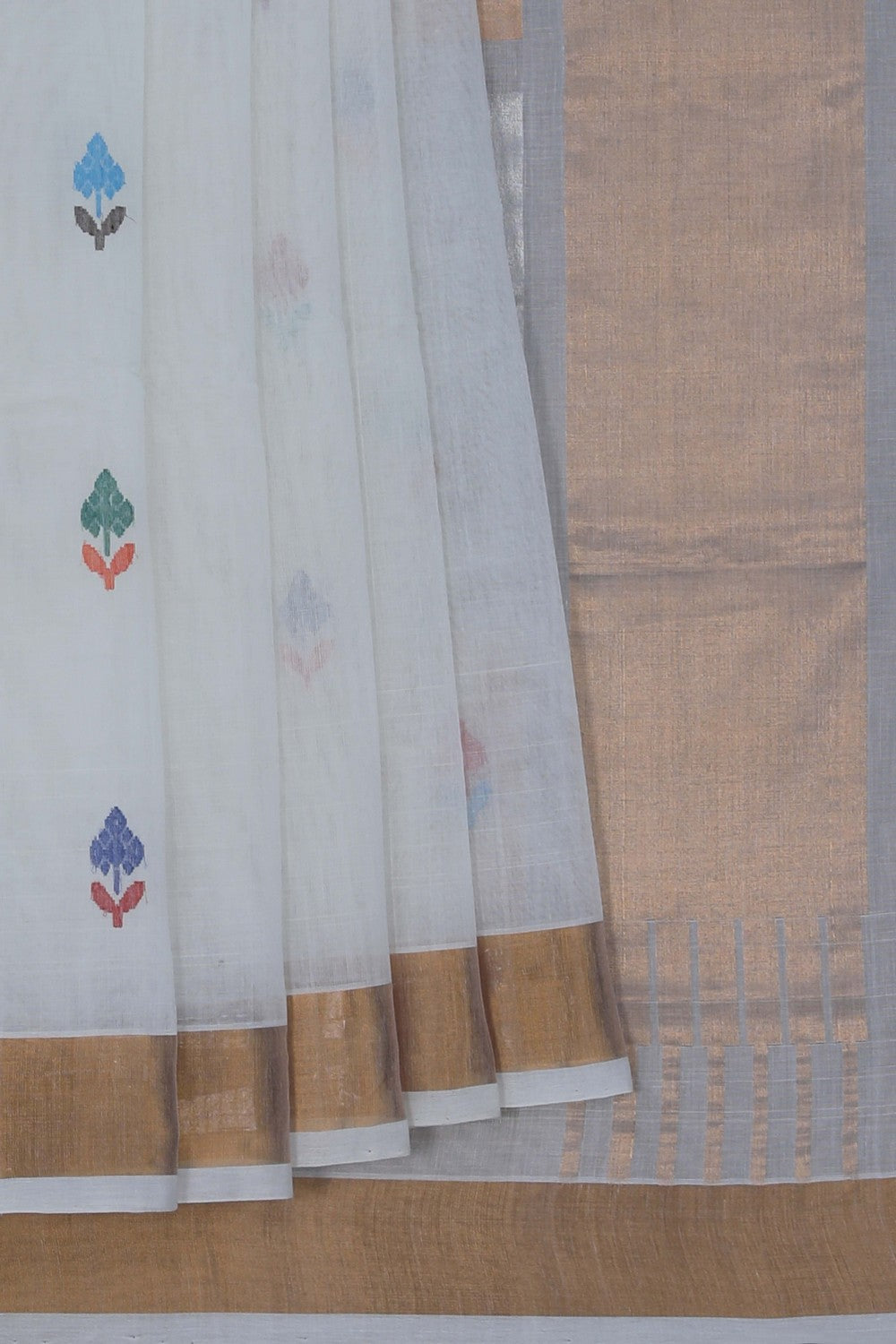 Image of Uppada Cotton Off-White Saree