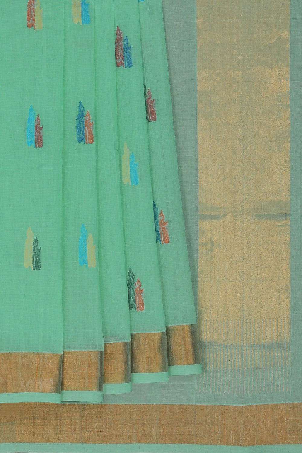 Image of Uppada Cotton Serene Green Saree