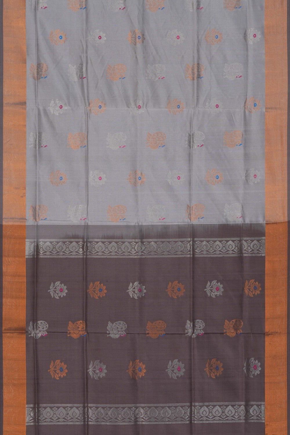 Image of Grey Uppada Silk Saree