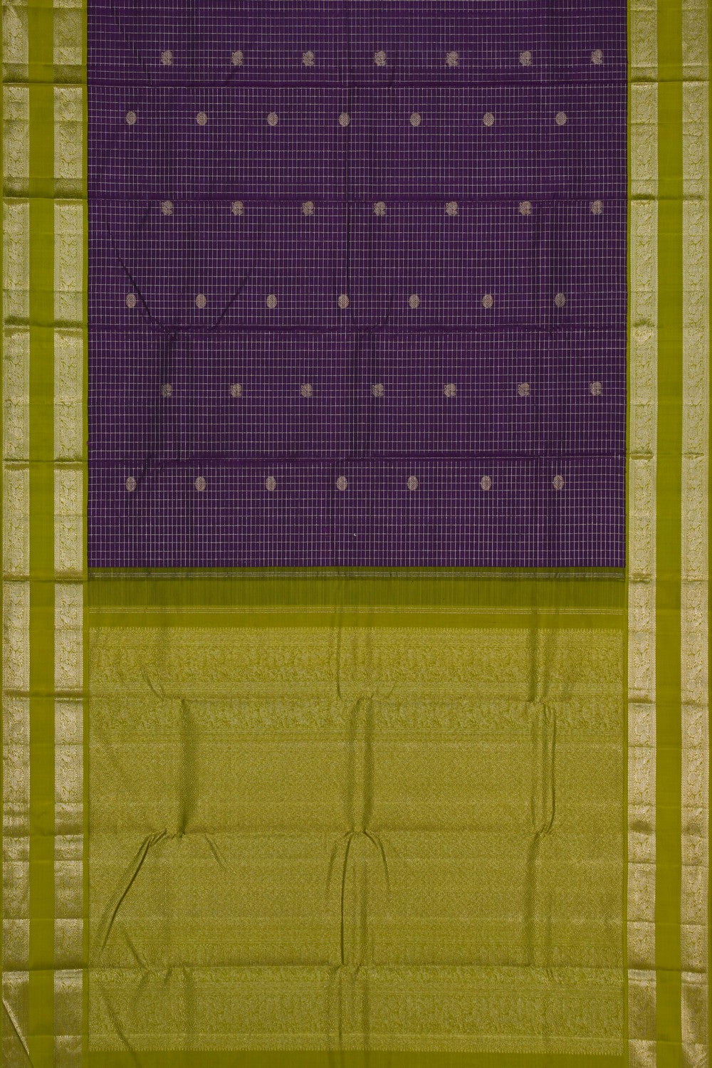 Image of Arani Silk Kattam Purple Saree