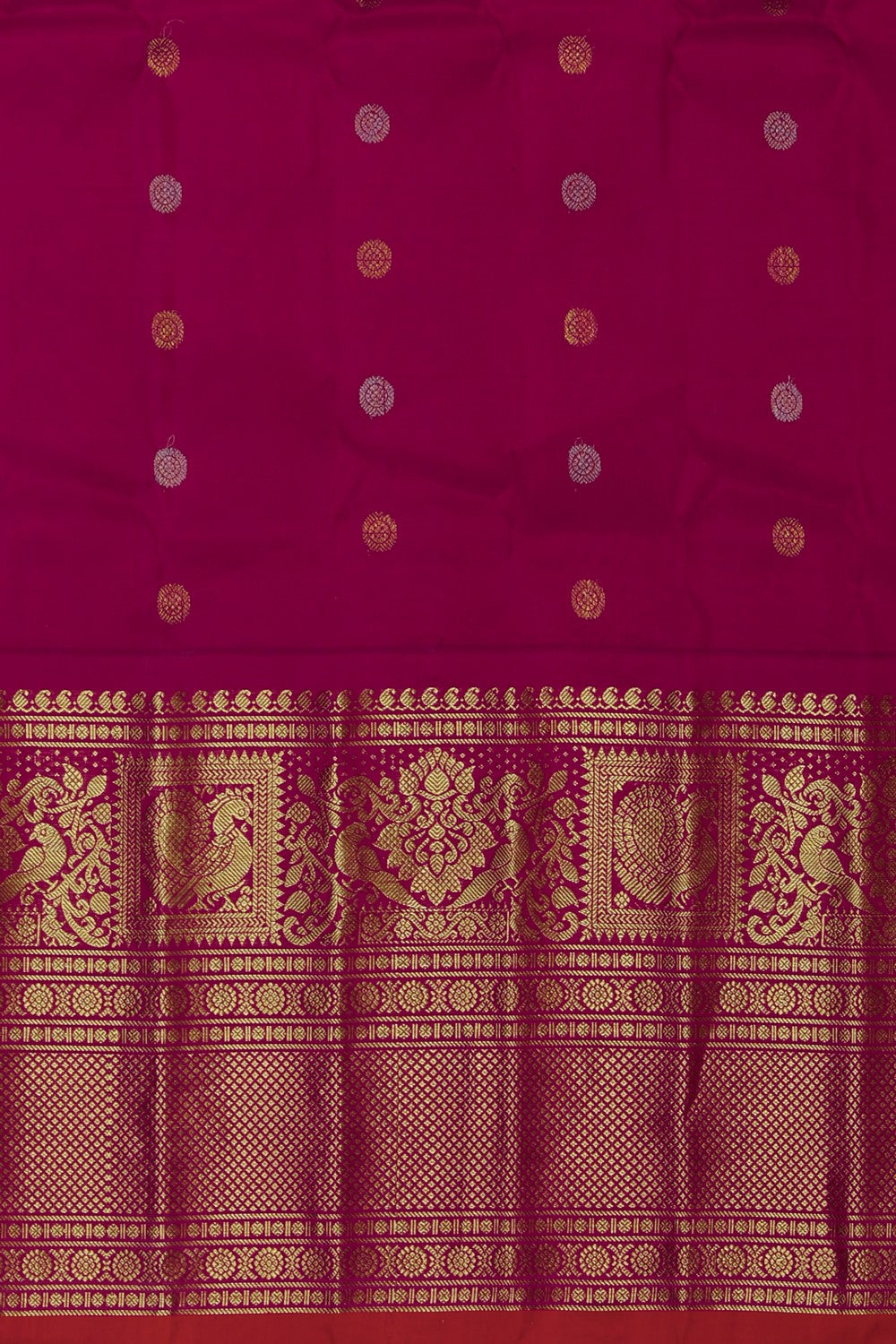 Image of Gadwal Silk Aqua-Green Saree