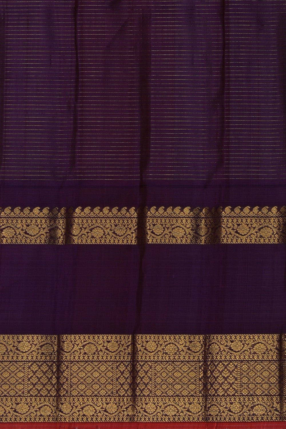 Image of Gadwal Silk Kattam Peach Saree