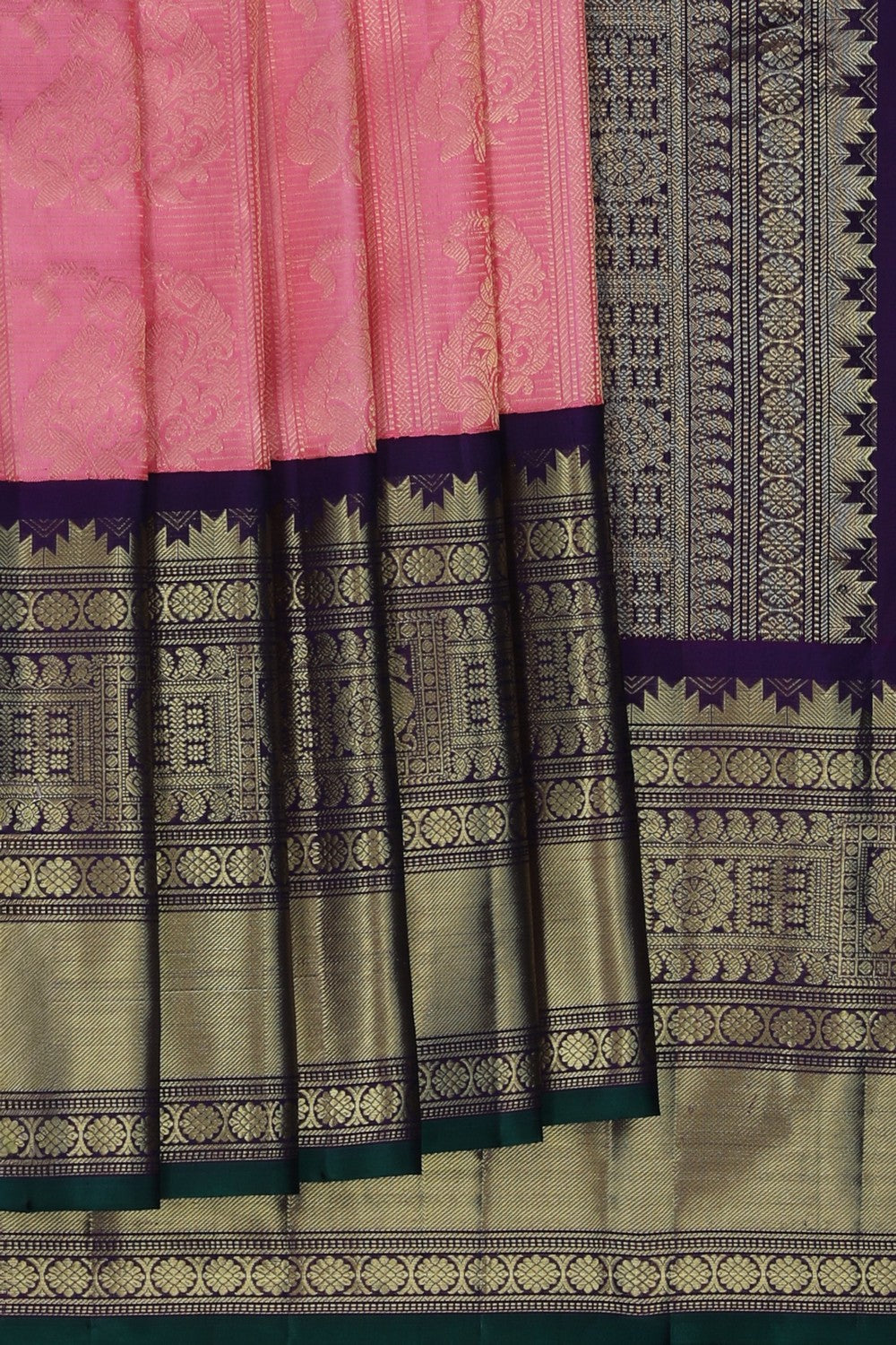 Image of Gadwal Silk Pink Saree
