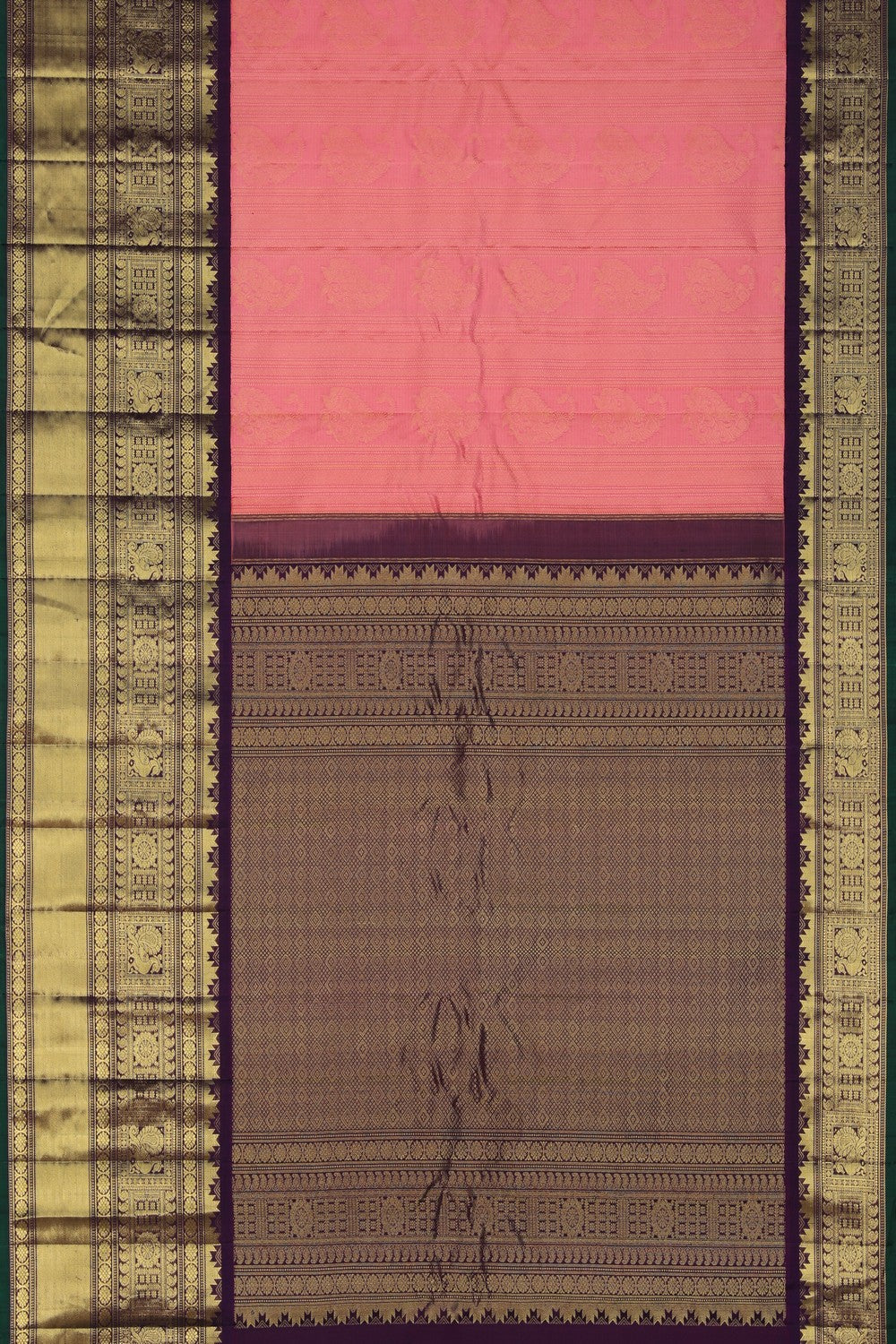 Image of Gadwal Silk Pink Saree