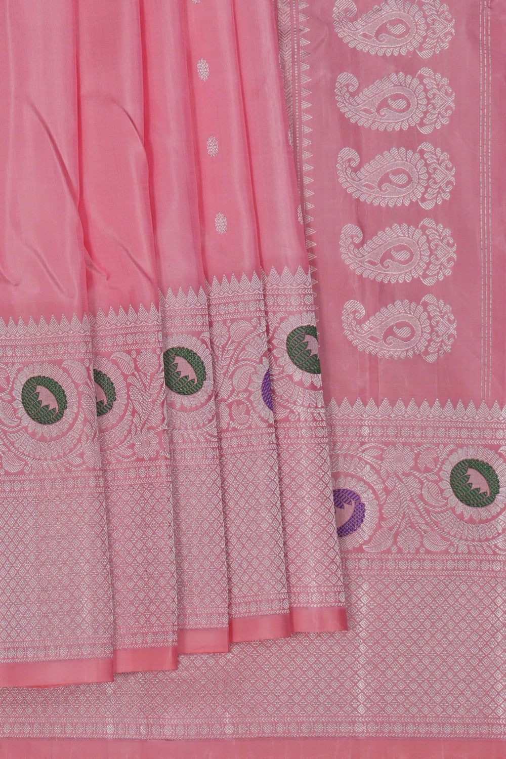 Image of Gadwal Silk Pink Saree