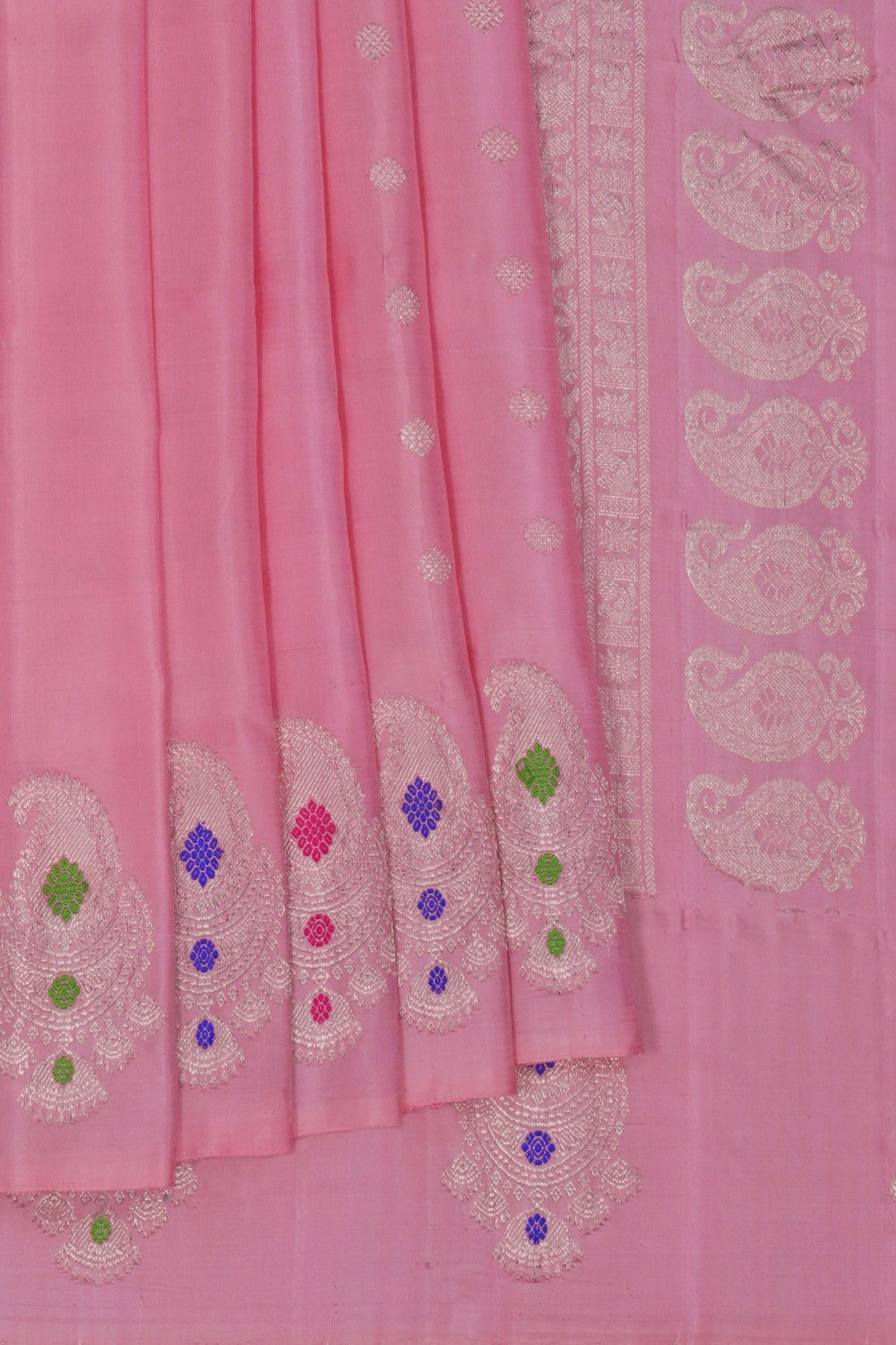 Image of Gadwal Silk Pink Saree