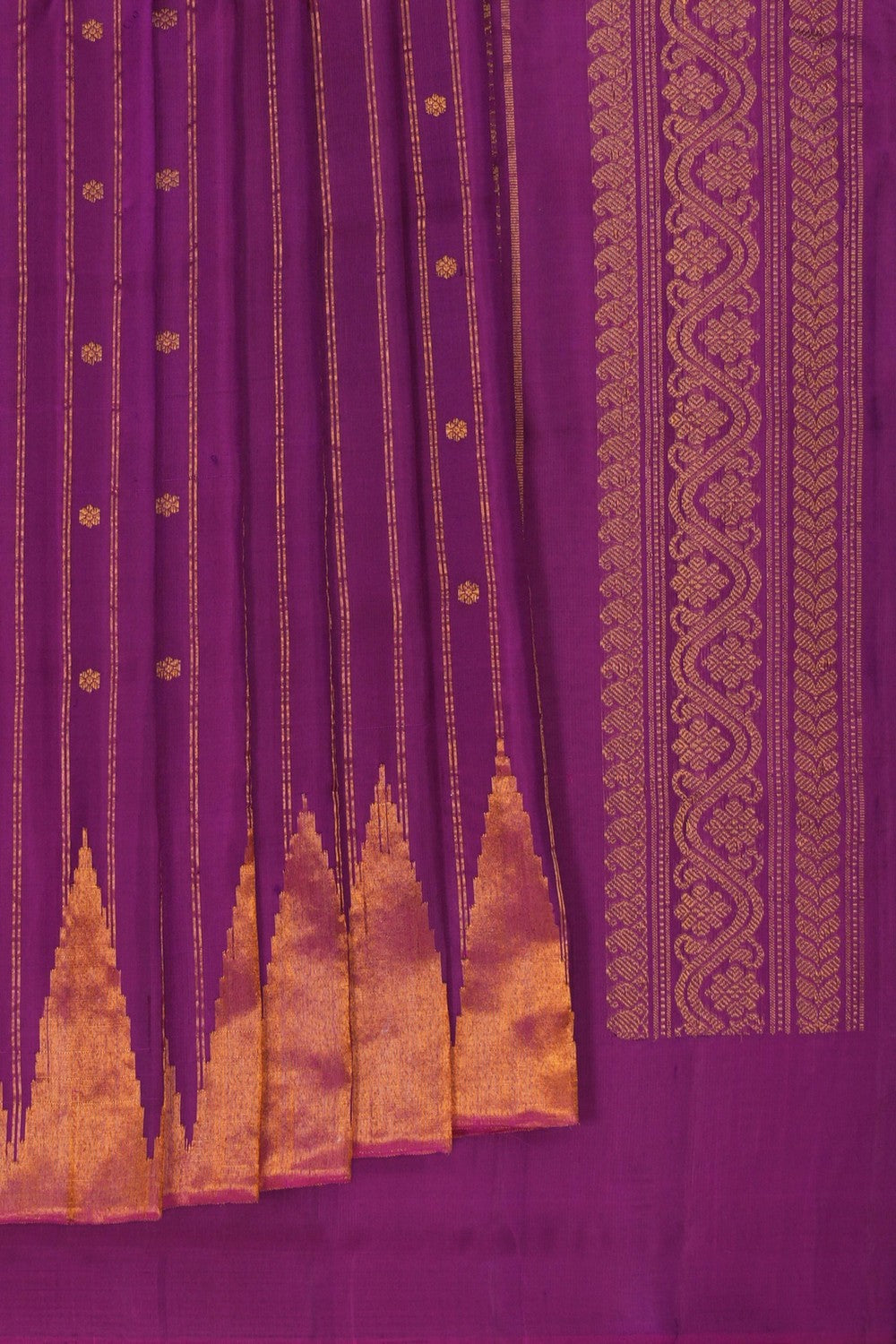 Image of Gadwal Silk Purple Saree