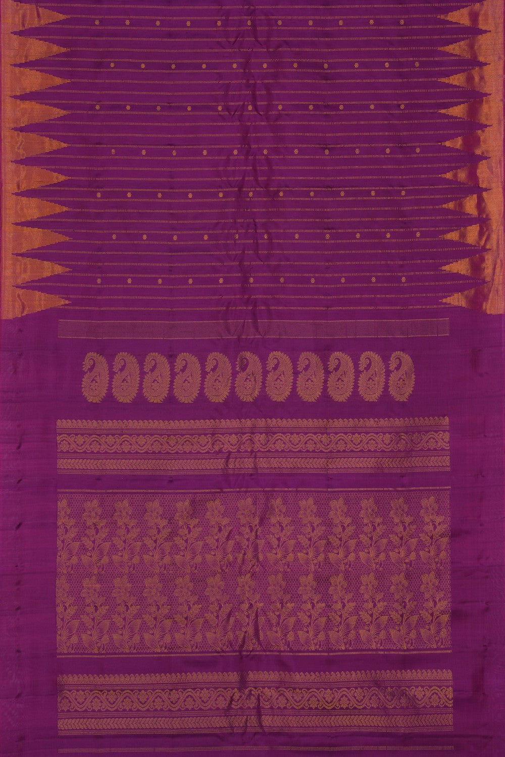 Image of Gadwal Silk Purple Saree
