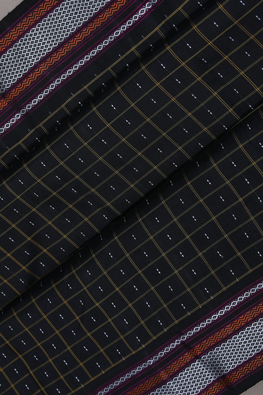 Image of Arani Silk Kattam Black Saree