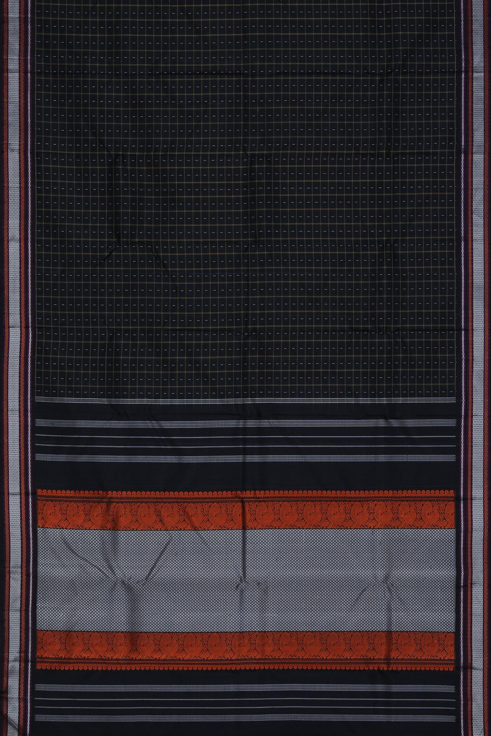 Image of Arani Silk Kattam Black Saree