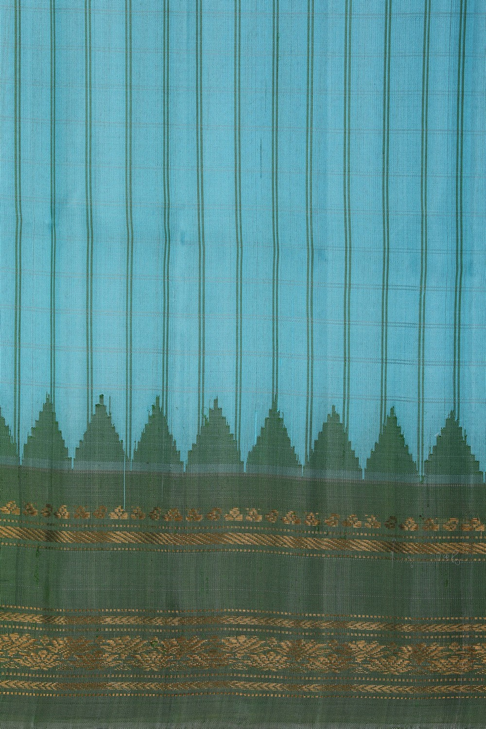 Image of Gadwal Silk Sky Blue Saree