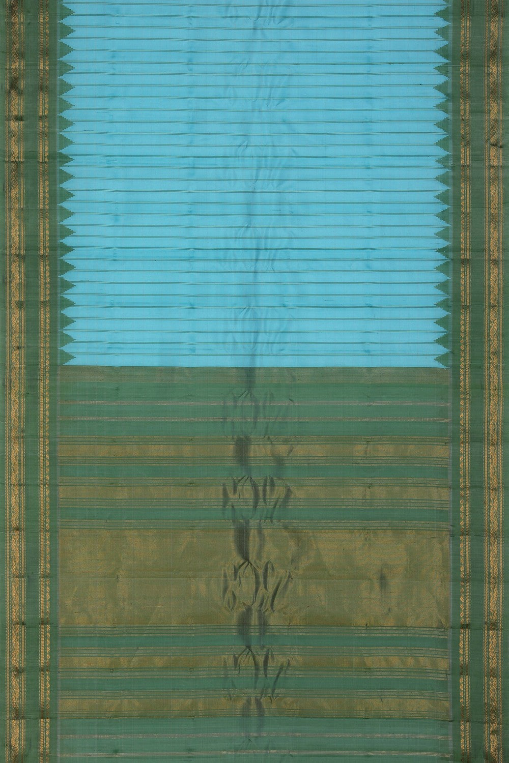 Image of Gadwal Silk Sky Blue Saree