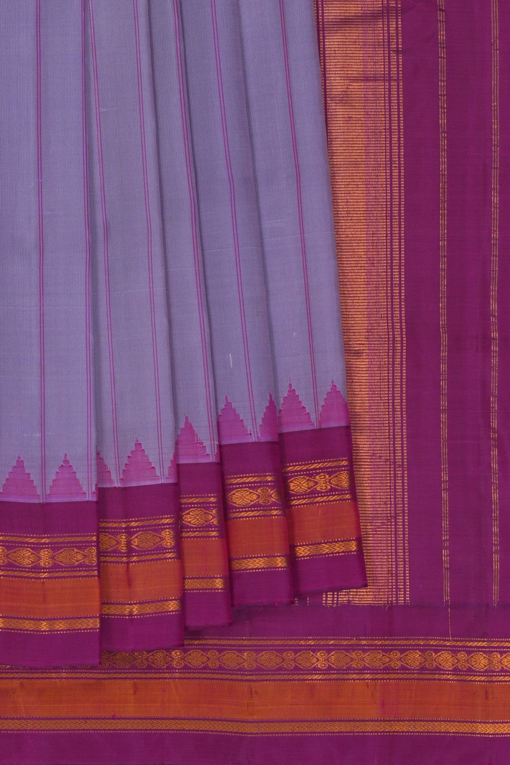 Image of Gadwal Silk Purple Saree