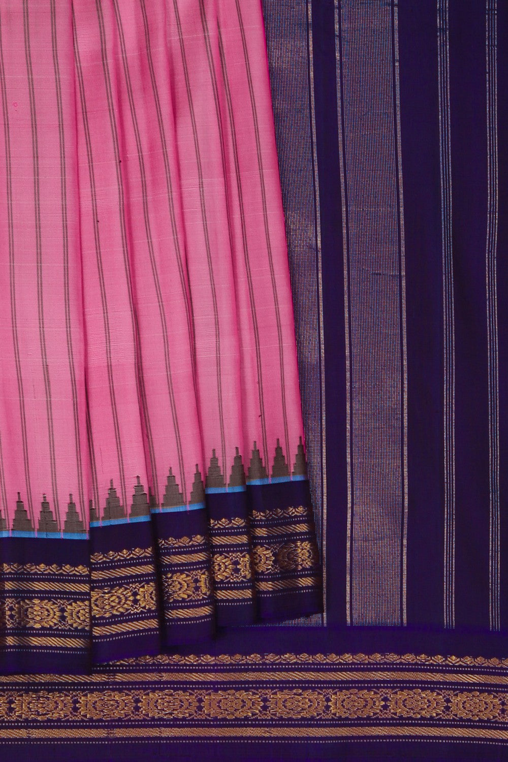 Image of Gadwal Silk Pink Saree