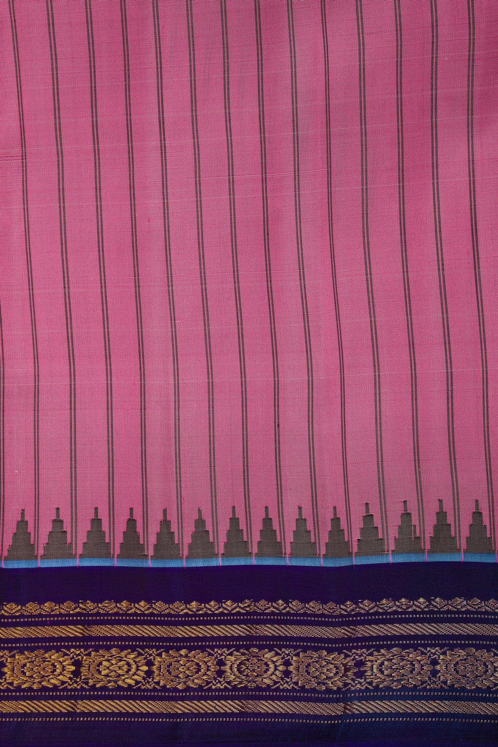 Image of Gadwal Silk Pink Saree