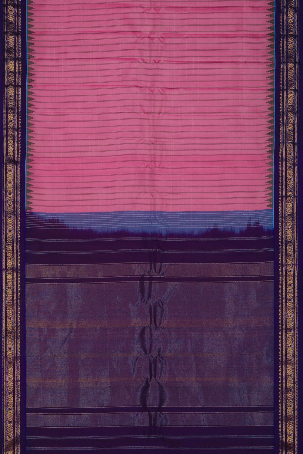 Image of Gadwal Silk Pink Saree