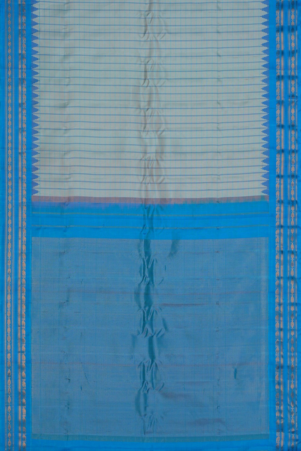 Image of Gadwal Silk Pastel Blue Saree
