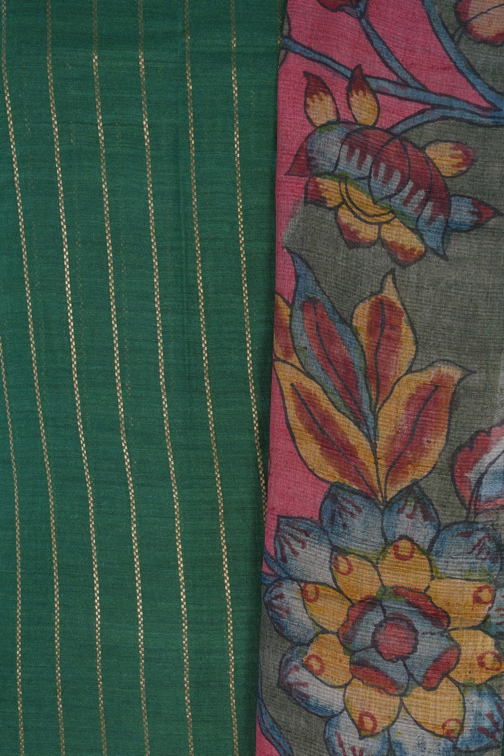 Image of Kalamkari Unstitched Suit Set Fabric (3 Pcs Set)