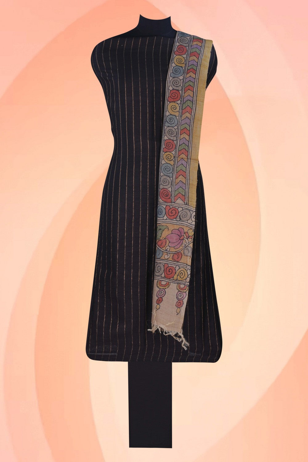 Image of Kalamkari Unstitched Suit Set Fabric (3 Pcs Set)