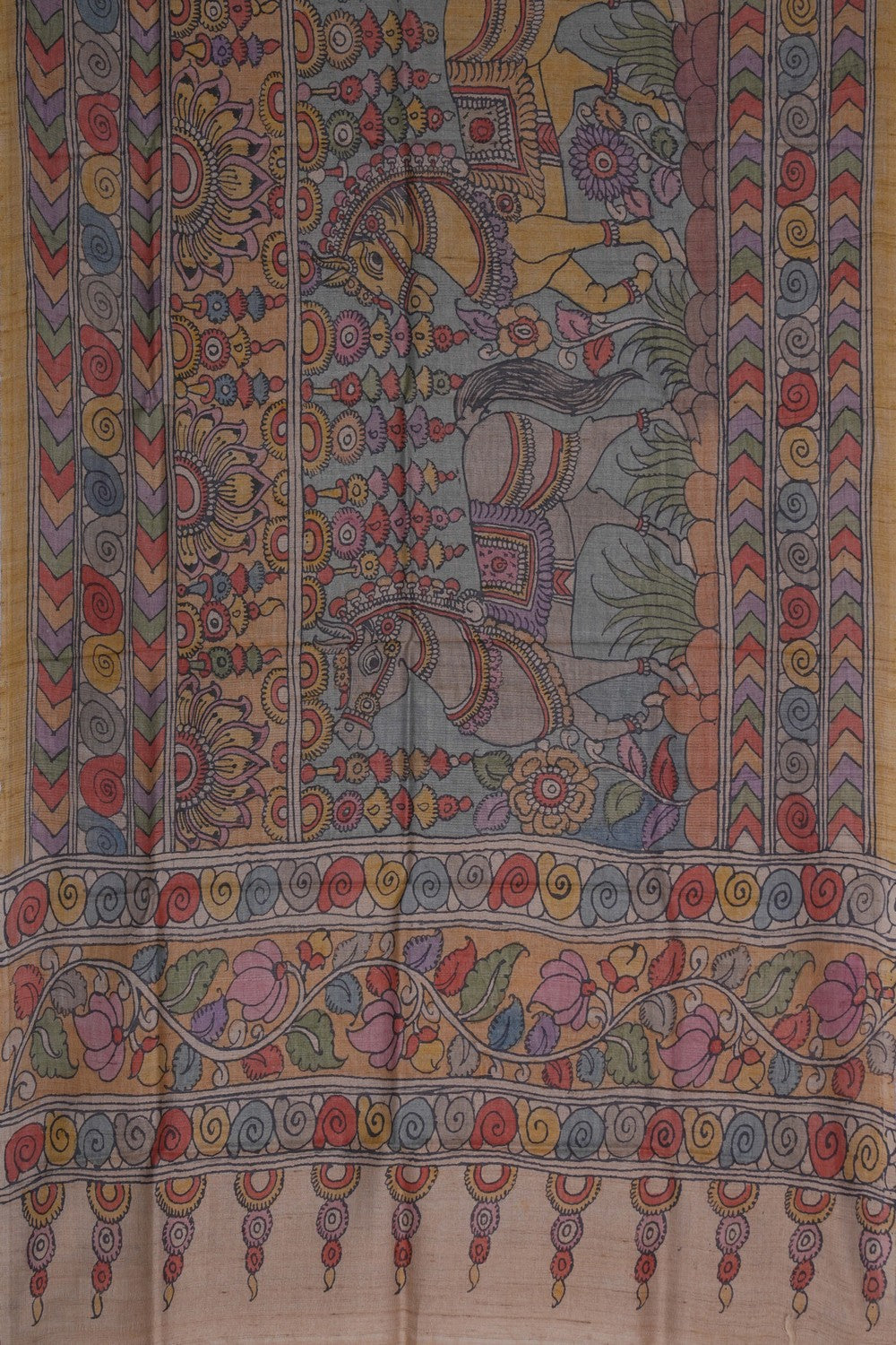 Image of Kalamkari Unstitched Suit Set Fabric (3 Pcs Set)