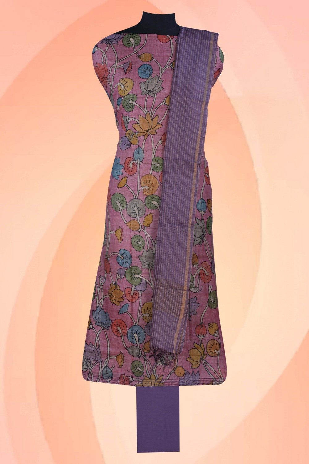 Image of Kalamkari Unstitched Suit Set Fabric (3 Pcs Set)