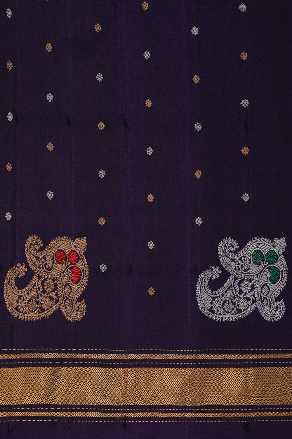 Image of Gadwal Silk Purple Saree