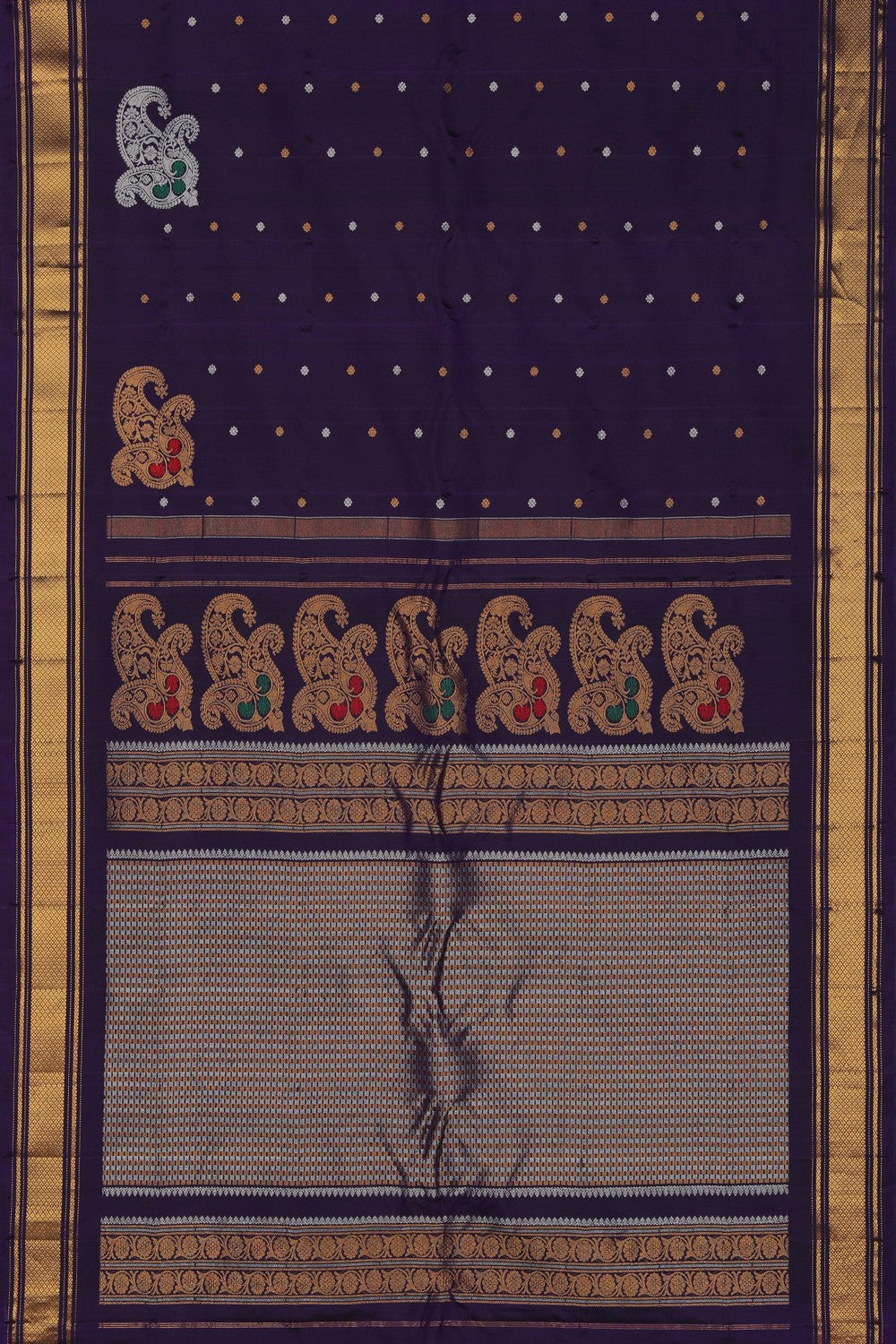 Image of Gadwal Silk Purple Saree