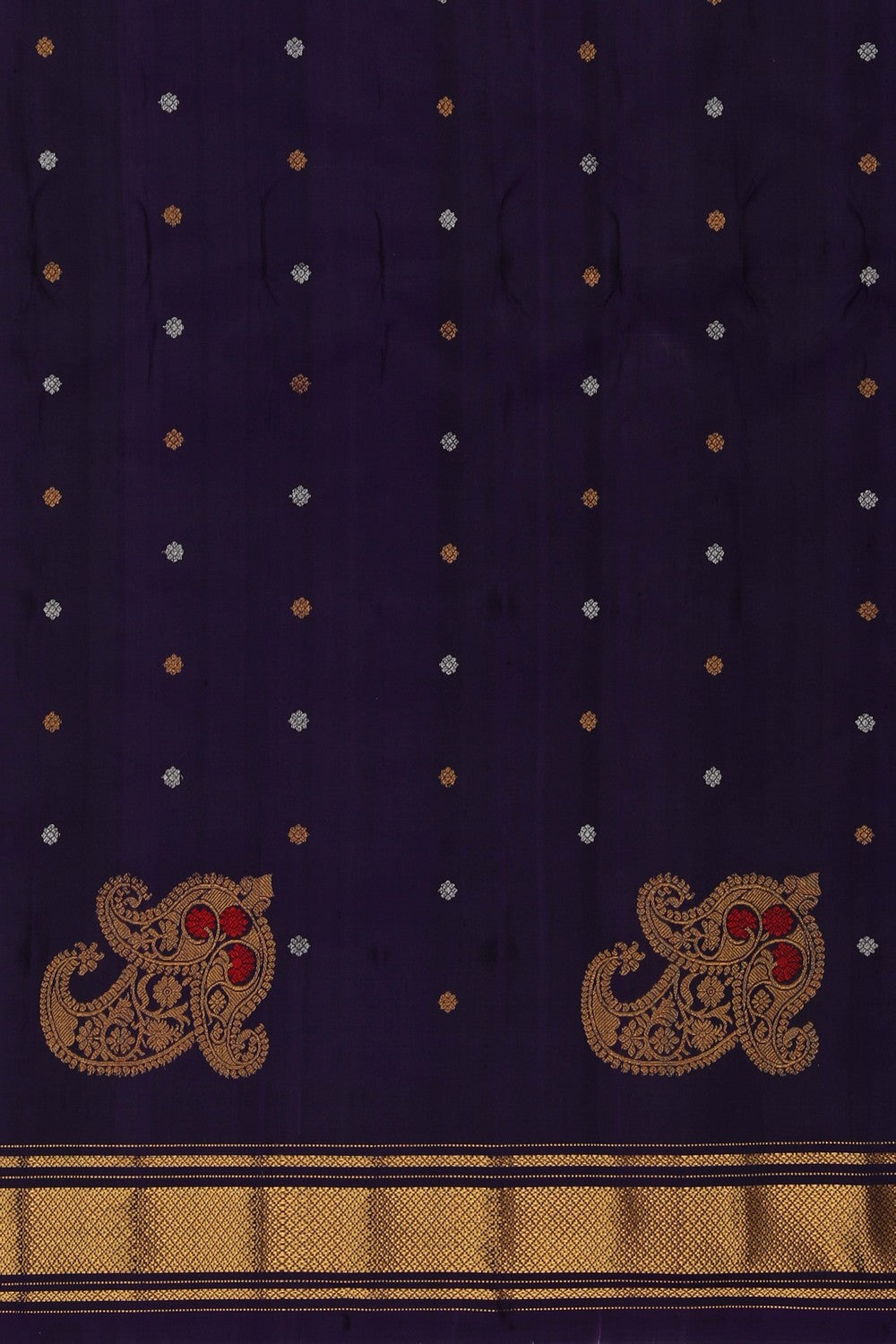 Image of Gadwal Silk Purple Saree