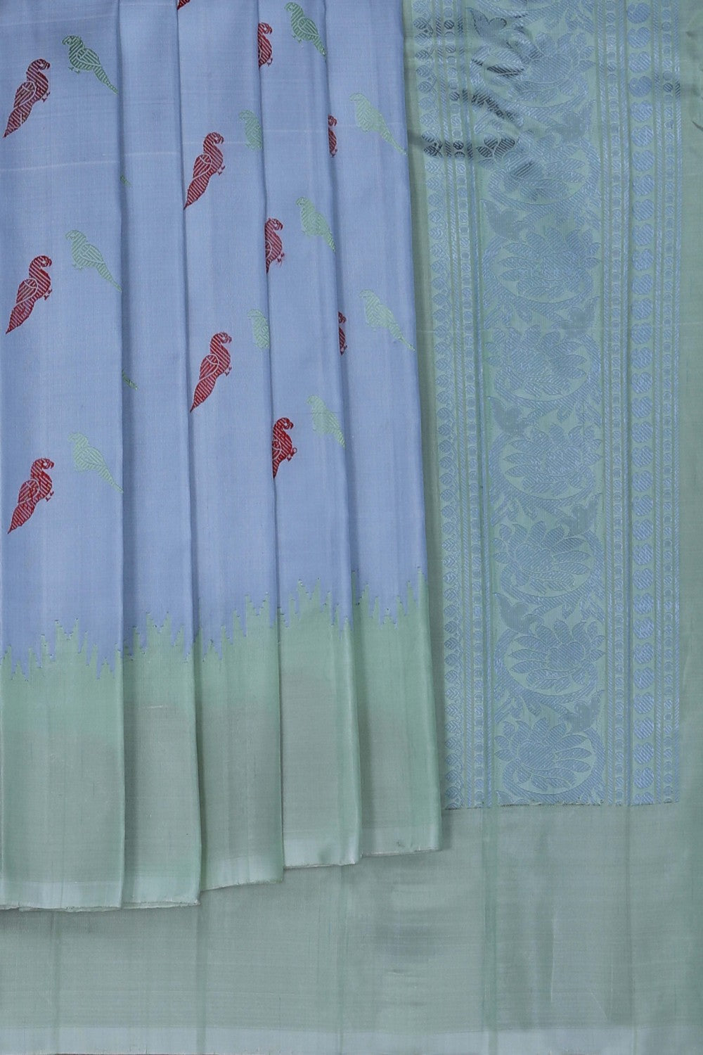 Image of Gadwal Silk Grey Saree