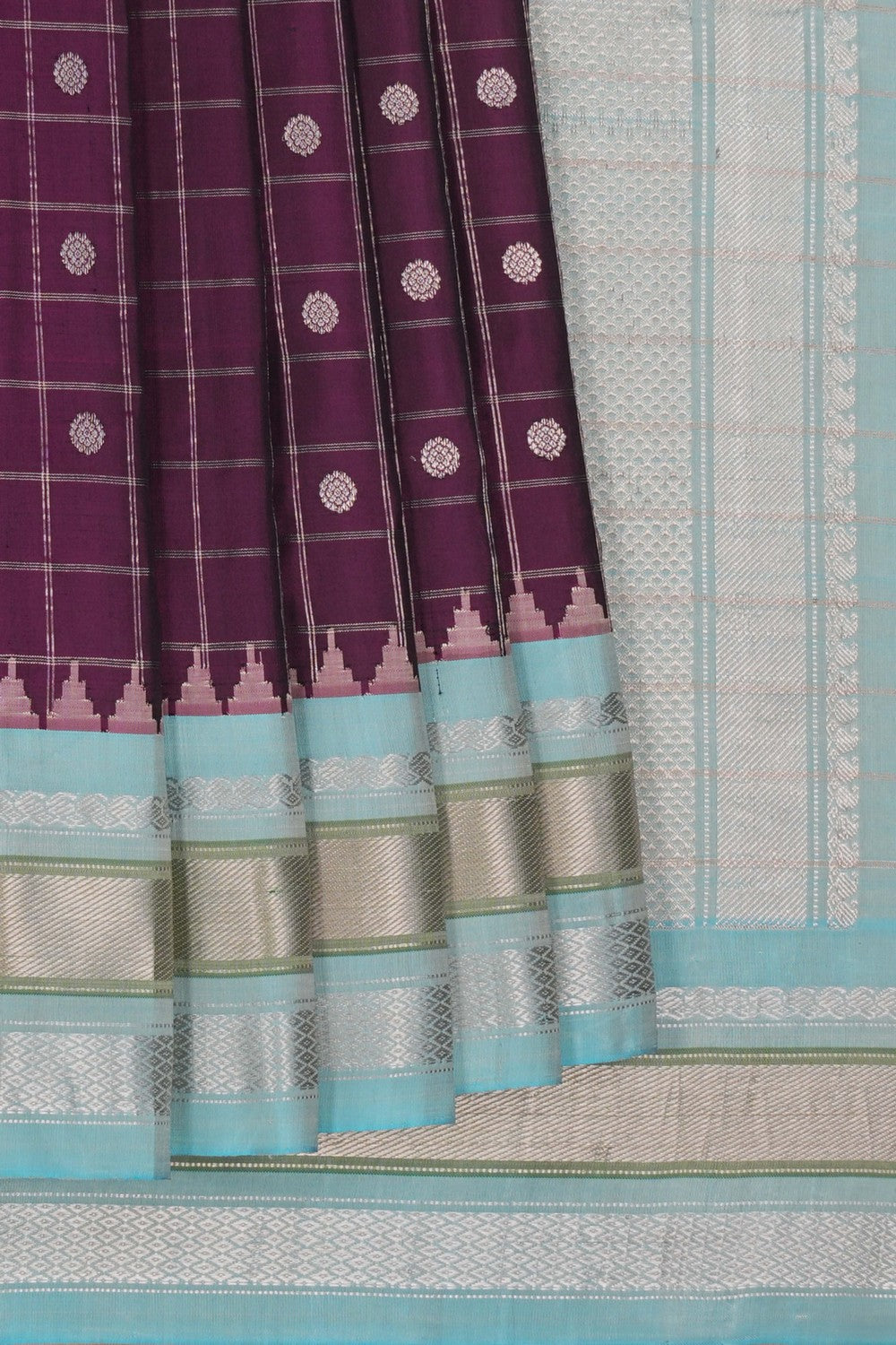 Image of Gadwal Silk Purple Saree