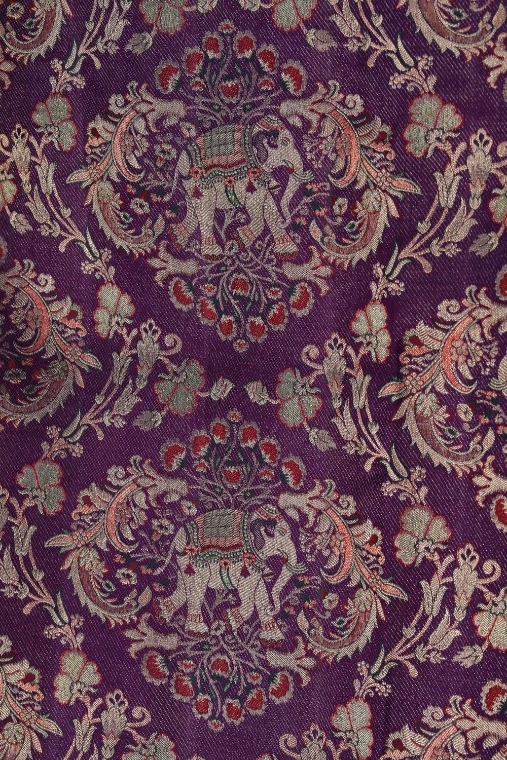 Image of A Regal Purple Tissue Brocade Kanchipattu Saree