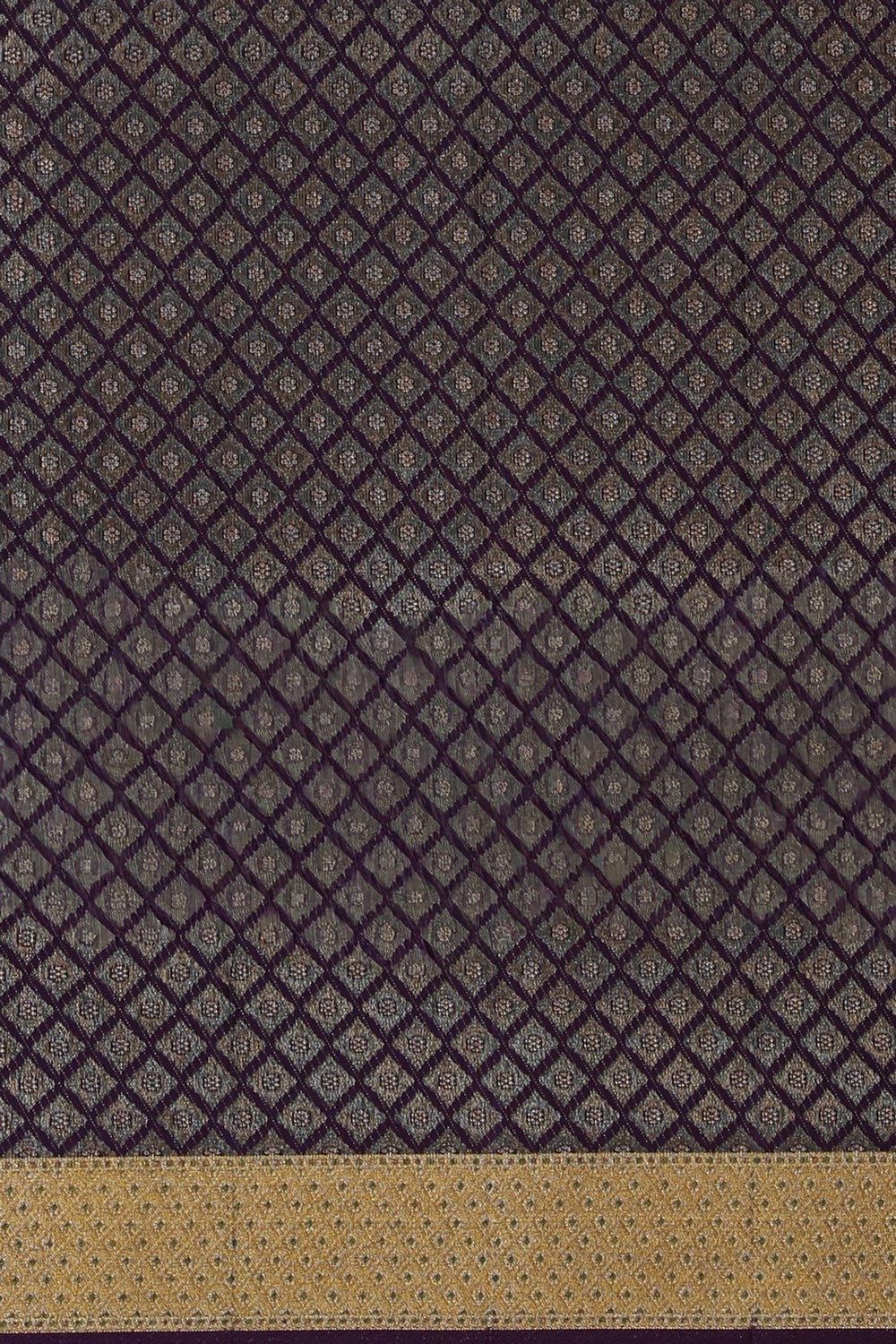 Image of A Regal Purple Tissue Brocade Kanchipattu Saree