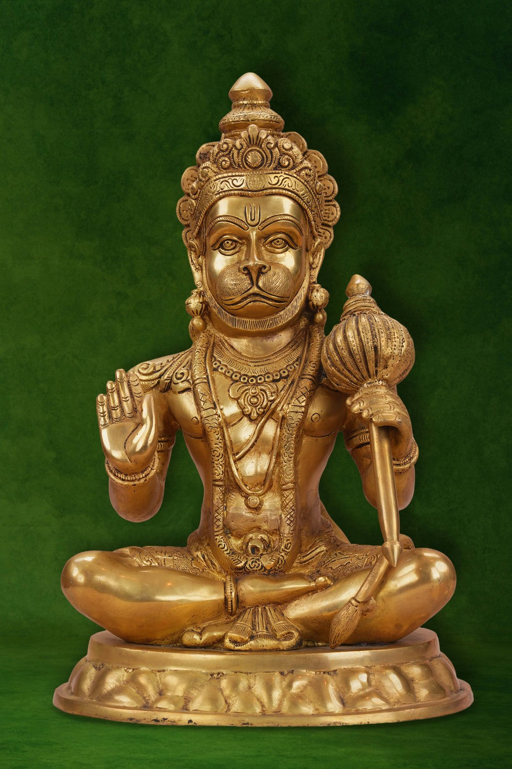 Image of Brass Hanuman in a blessing posture