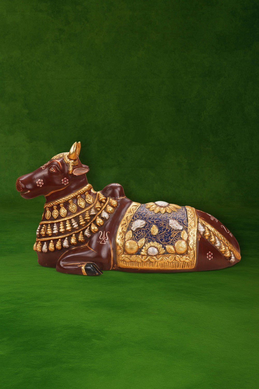 Image of Brass Nandi with painting work