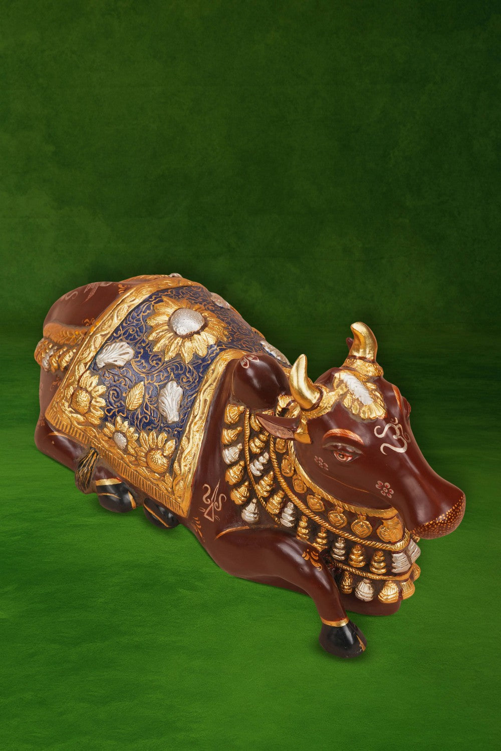 Image of Brass Nandi with painting work