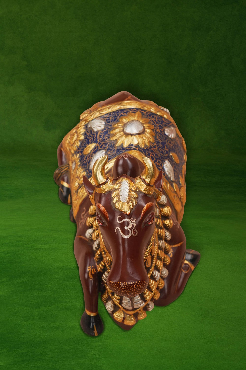 Image of Brass Nandi with painting work