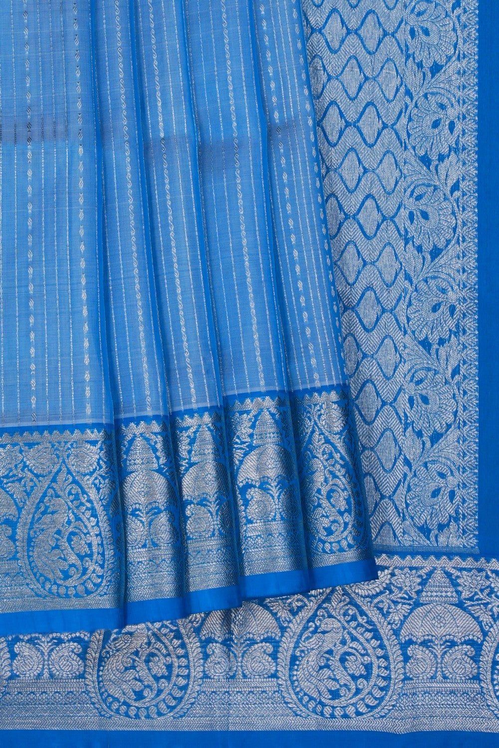 Image of Venkatagiri Silk Blue Saree