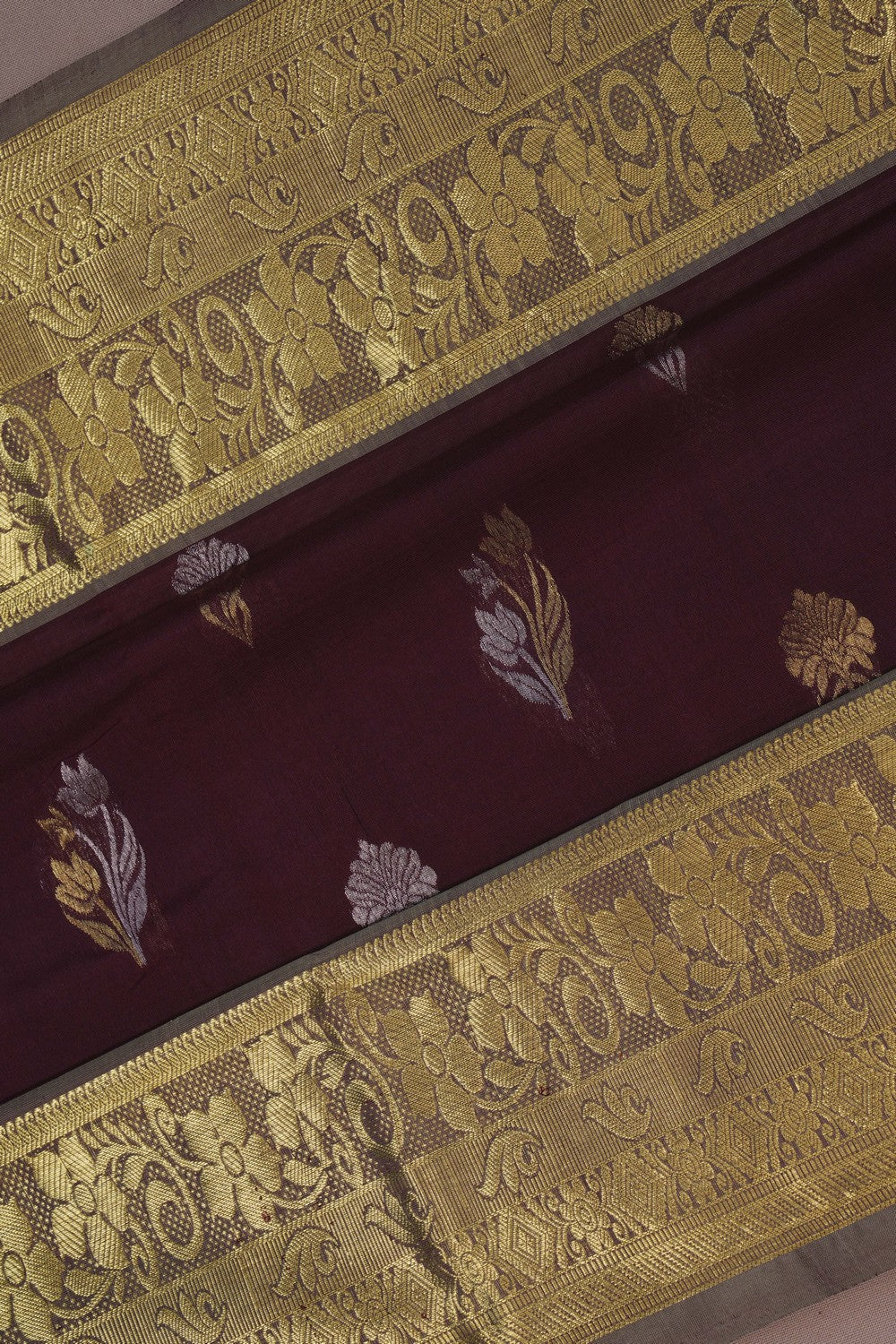 Image of Venkatagiri Silk Brown Saree