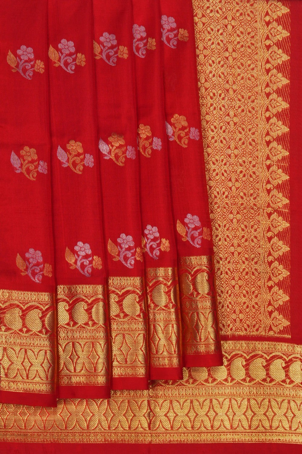 Image of Venkatagiri Silk Red Saree
