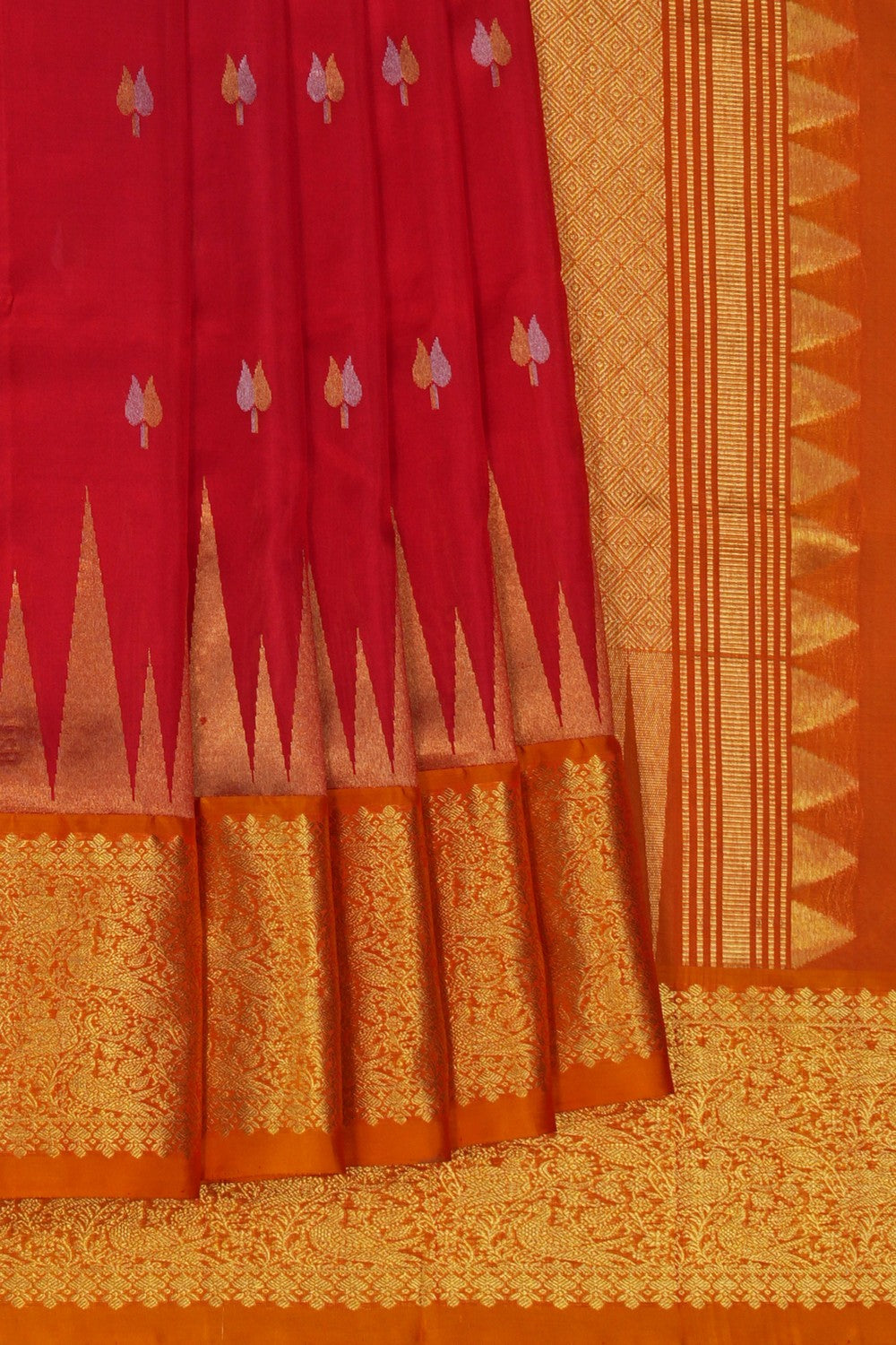 Image of Venkatagiri Silk Red Saree